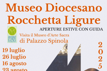 Locandina relativa alle aperture estive del Museo d'Arte Sacra delle valli Borbera e Spinti