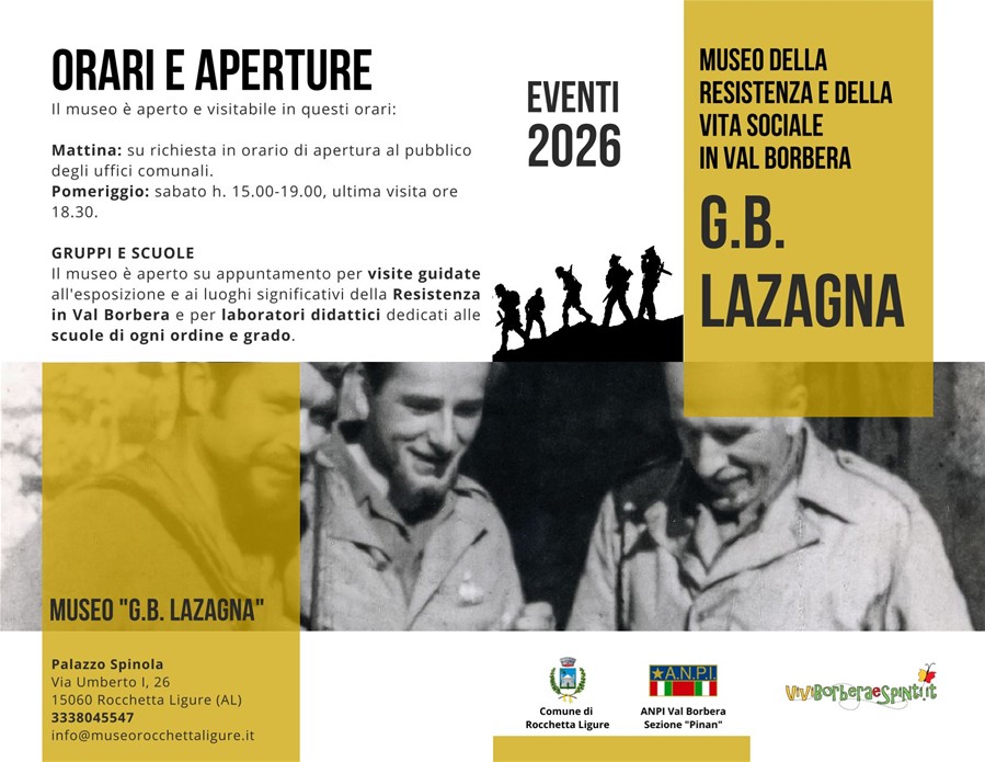 Programma estivo del Museo della Resistenza e vita Sociale in Val Borbera “G.B. Lazagna”