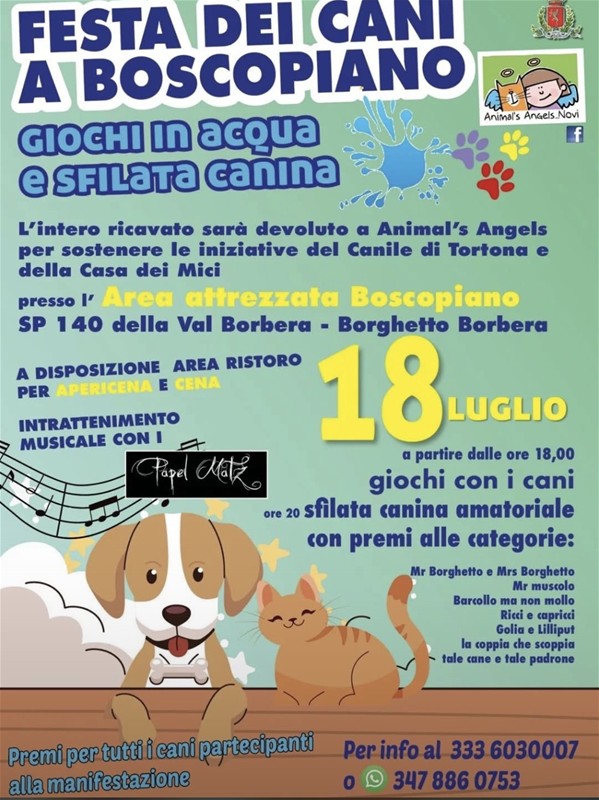 Festa dei cani a Boscopiano - 18 Luglio 2026 a partire dalle ore 18:00