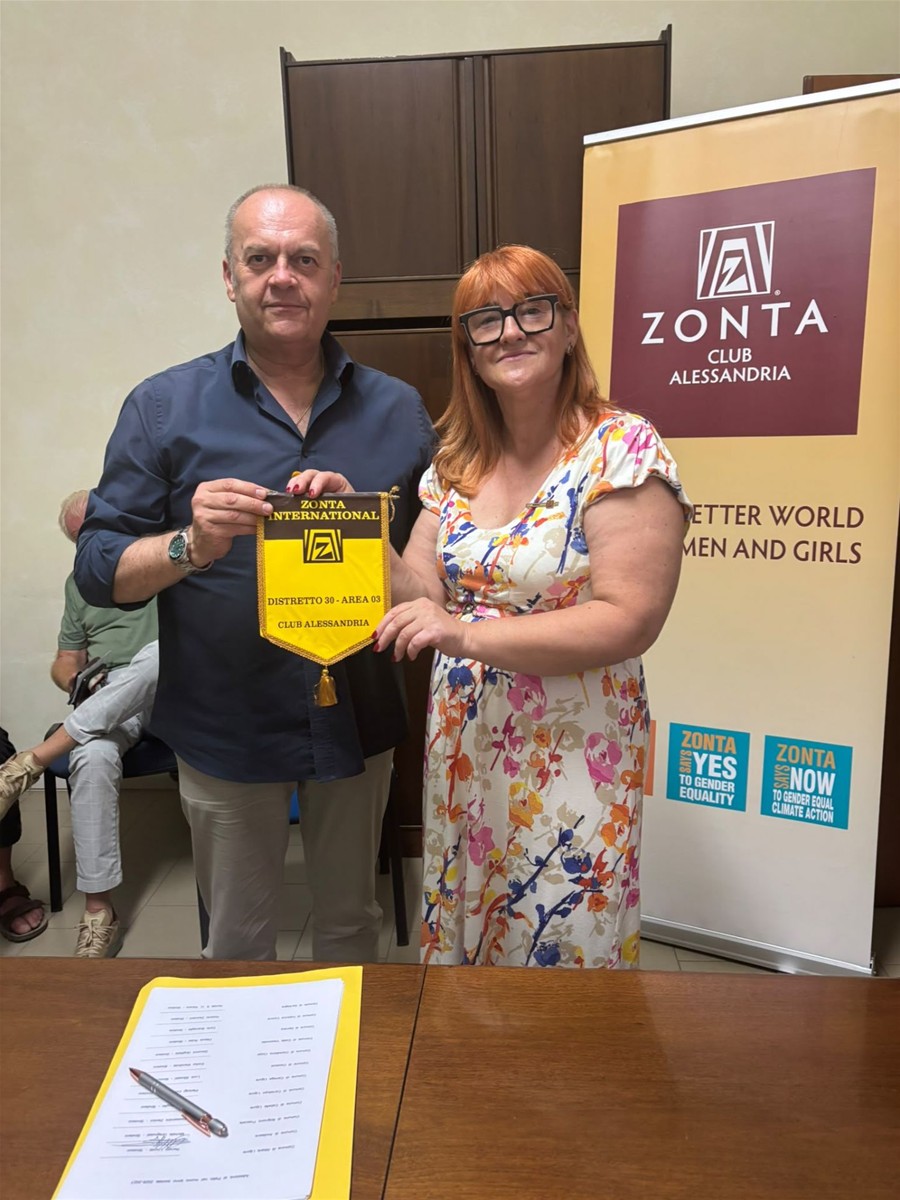 Il Presidente dell'Unione Montana Terre Alte, Michele Gragnolati con la Presidente 2026-2028 Zonta Club Alessandria